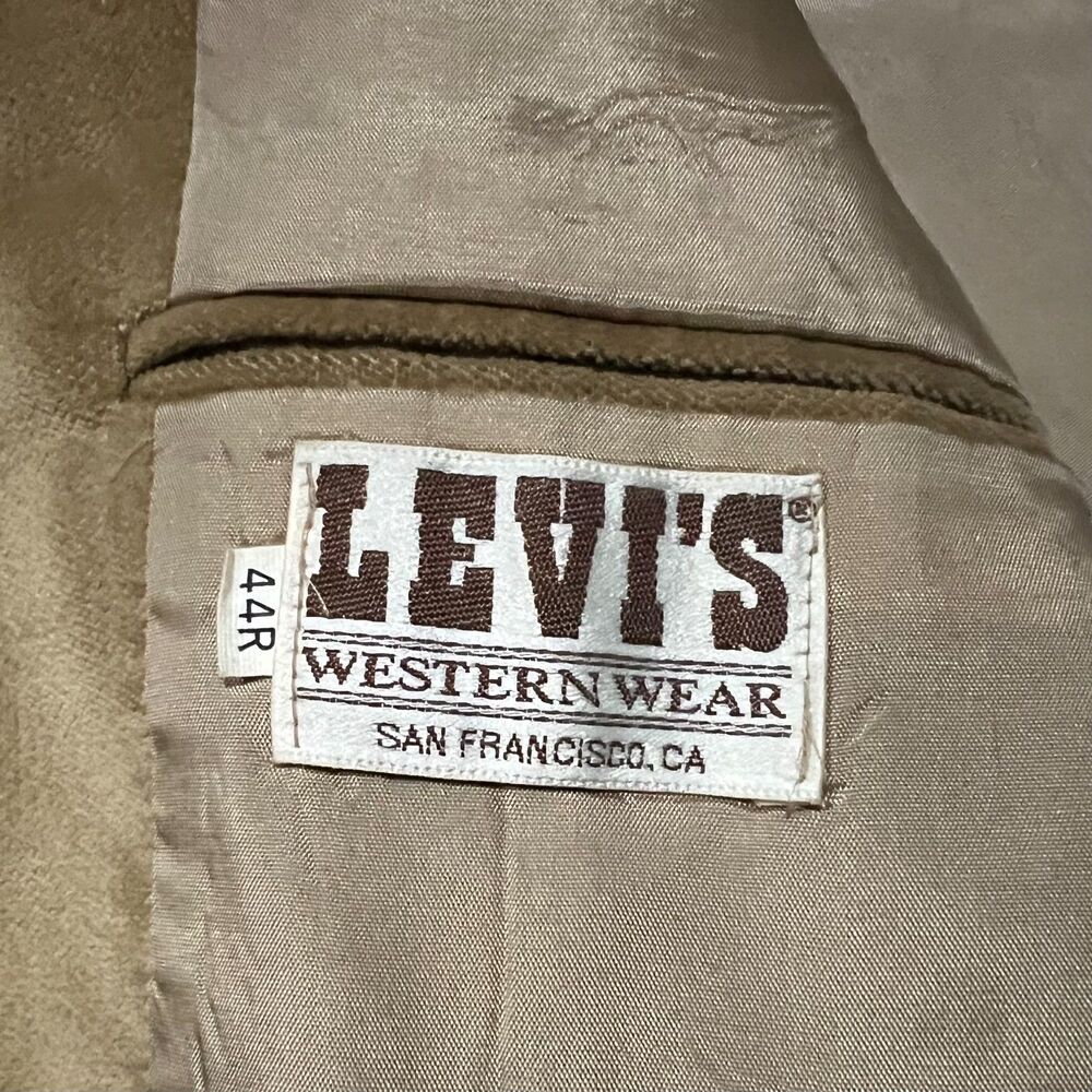 Vintage 70s Levis BIG E Western Velveteen Plush Blazer 44R - Picture 3 of 16